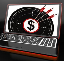 Dollar Symbol On Laptop Showing Investments