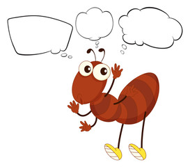 The blank callouts and the ant