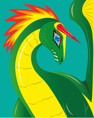 Green dragon unicorn