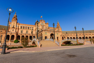 Fototapeta na wymiar Słynny Plaza de Espa?a, Sewilla, Hiszpania