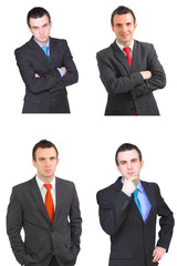 Set of caucasian  businessman on white. Isolated.