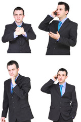 Set of caucasian  businessman on white. Isolated.