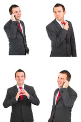 Set of caucasian  businessman on white. Isolated.