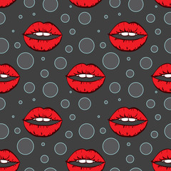 Бесшовный фон с губами