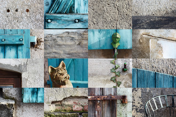 collage - house wall details