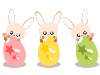 Obraz na płótnie Canvas Easter egg and rabbit illustration