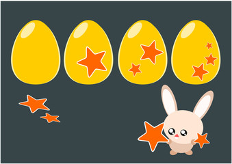 Easter egg and rabbit illustration