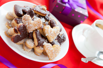 delicious crispy cookies and tea