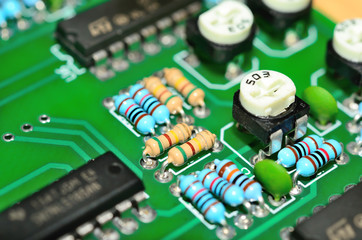 Detail of an electronic printed circuit board