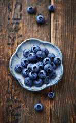 Blueberries on a small ceramic plate