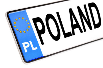 Polish license plates - polskie tablice rejestracyjne - obrazy, fototapety, plakaty