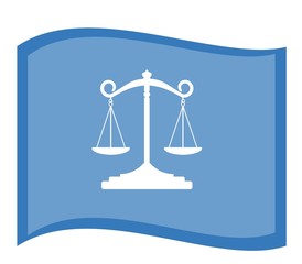 Balance de la Justice dans un drapeau