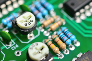 Detail of an electronic printed circuit board