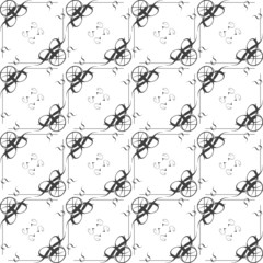Monochrome seamless classic pattern on white background