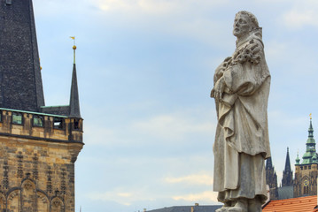 Statue of St. Philip on Charles Bridge in Prague