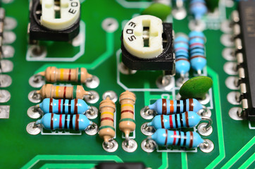 Detail of an electronic printed circuit board