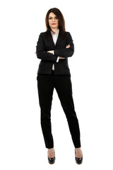Full length pose of young businesswoman