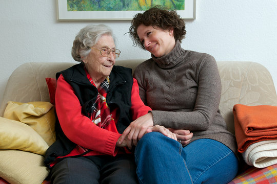 Betreute Seniorin
