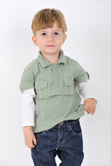 child on gray background