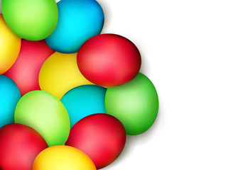 Vector painted Easter eggs isolated on white background