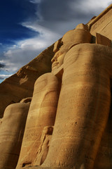 Abu Simbel, Egypt. Ancient Egyptian Pharaoh Rameses the 2nd