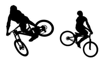 Action bike silhouettes