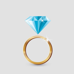 Кольцо с бриллиантом © El