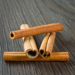 Cinnamon sticks in scoop