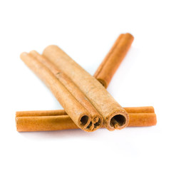 Cinnamon Sticks on white