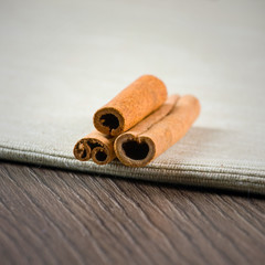 Cinnamon sticks in scoop