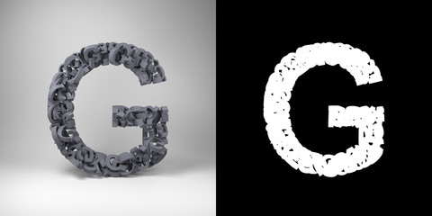 Letter G with alpha matte for easy isolation