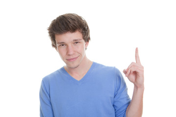 Naklejka premium man pointing up