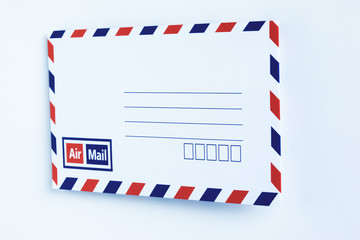 air mail envelope on white background