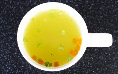 Broth in cup
