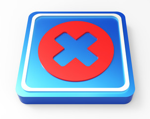 Obraz premium cancel red and blue 3D button