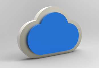 Cloud icon blue 3D