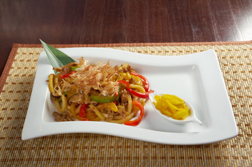  pork  and  soba  noodles