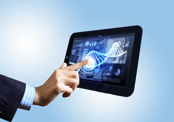 Dna strand On The Tablet Screen