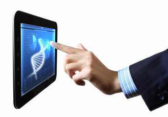 Dna strand On The Tablet Screen