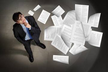 Image of businessman top view