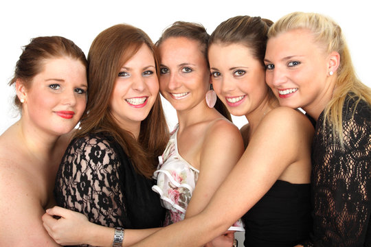 fünf junge Damen