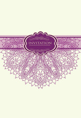 Beautiful purple invitation card vector