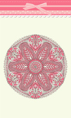 Invitation with ornament lace vector
