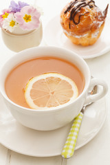 cake with tea