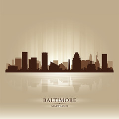 Baltimore Maryland skyline city silhouette