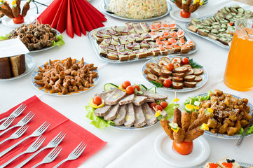 Catering food at a party. In Lithuania.