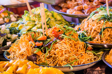 Noodles Plate at Food Street Market - Asian Style