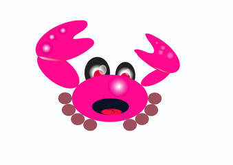 Crab cartoon smiling