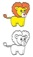 Cute cartoon lion