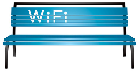 WiFi Bench realistic vector illustration